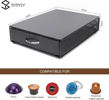 Висувна поличка для капсул Nespresso Vertuo - органайзер для 80 капсул, 2 яруси, SYSYY