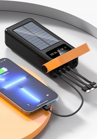 Повербанк FUMO 50000 mAh з LED-ліхтариком, 8 USB-портами та сонячною панеллю