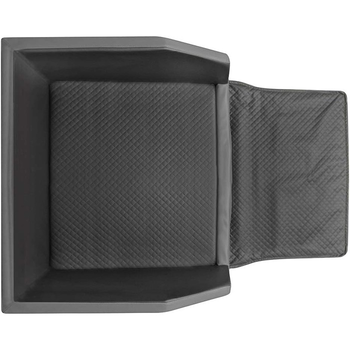 Преміум лежанка для собак Mayaadi-Home | 100 x 70 x 38 см | Лежанка в авто, штучна шкіра, захисна накидка, чорно-білий колір | Розмір M