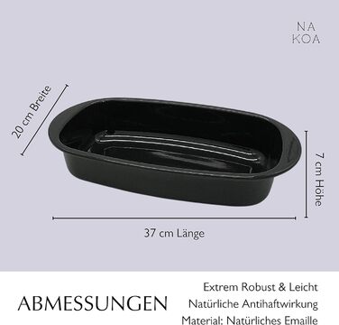 NAKOA Loaf Pan made from natural materials with excellent non-stick properties | Bread Loaf Pan | Rectangular Baking Pan | Baking Bread and Cakes | MADE IN GERMANY from high-quality enamel
