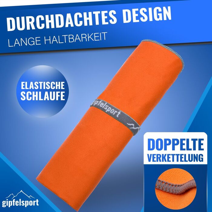 Набір мікрофібрових рушників Gipfelsport - для сауни, фітнесу, спорту та пляжу. Розміри: S (80x40 см), XS (50x30 см). Без сумки.