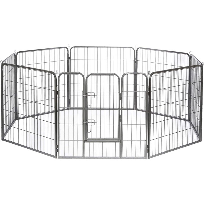 Lionto Вольєр для цуценят та дрібних тварин, 80x80 см, розширюваний вольєр для собак, вольєр для собак у квартиру/сад, з дверцятами та замком, стійкий до погодних умов, 8 елементів