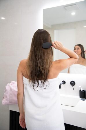 FRAMAR Міні гребінець для волосся - компактний, для подорожей, розплутування, для всіх типів волосся, чорний матовий