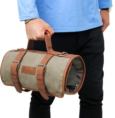 Набір бармена Barillio 17 предметів з кейсом з вощеного канвасу, професійний барний аксесуар для дому та кафе