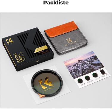 Фільтр K&F Concept 77mm Black Mist 1/4 та ND2-ND400 2-в-1 (Nano-Xcel Series)