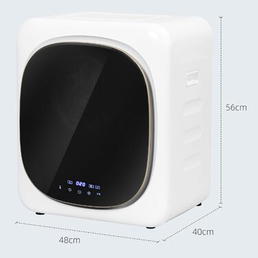 Міні-сушарка для одягу HOMCOM з 6 програмами, LED-дисплеєм, 4 кг, до 60°C, 800W, окремо стояча/настінна, з захистом від перегріву, біла