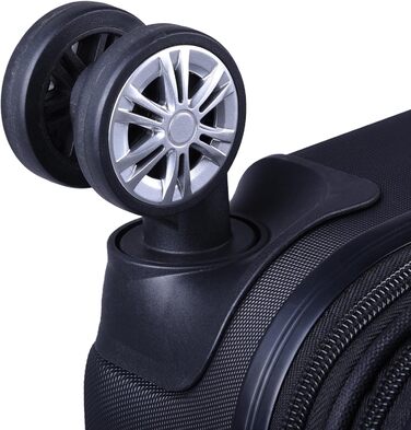 Набір валіз 3er - міцні ABS-валізи з TSA-замком, розширюваний об'єм - M, L, XL, захист кутів, 360° колеса, телескопічна ручка, підходить для ручної поклажі & стійкий до ушкоджень (Чорний)