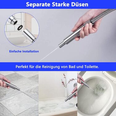 Stainless Steel Shower Head, Water-Saving Showerhead, High-Pressure Shower Head, Handheld Shower Head with Strong Jet, Rain Shower Head for Bathing, Spa, and Tub Cleaning
