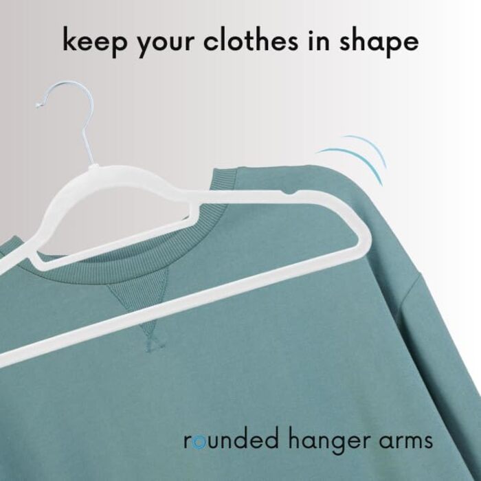 Вішалки для одягу OGIVO - набір 20 шт. з антиковзаючим покриттям, обертаються на 360°, з вирізами для плечей - для сорочок, блузок, краваток