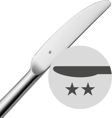 WMF Philadelphia Cutlery Set, 6 Persons, 30 Pieces, Monobloc Knives, Polished Cromargan Stainless Steel, Shiny, Dishwasher Safe, Single