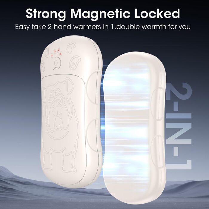 Електричні грілки для рук, 2 шт. 6000mAh, акумуляторні, багаторазові, для активного відпочинку, полювання, гольфу, кемпінгу, теплий подарунок для жінок, чоловіків, дітей, бежевий