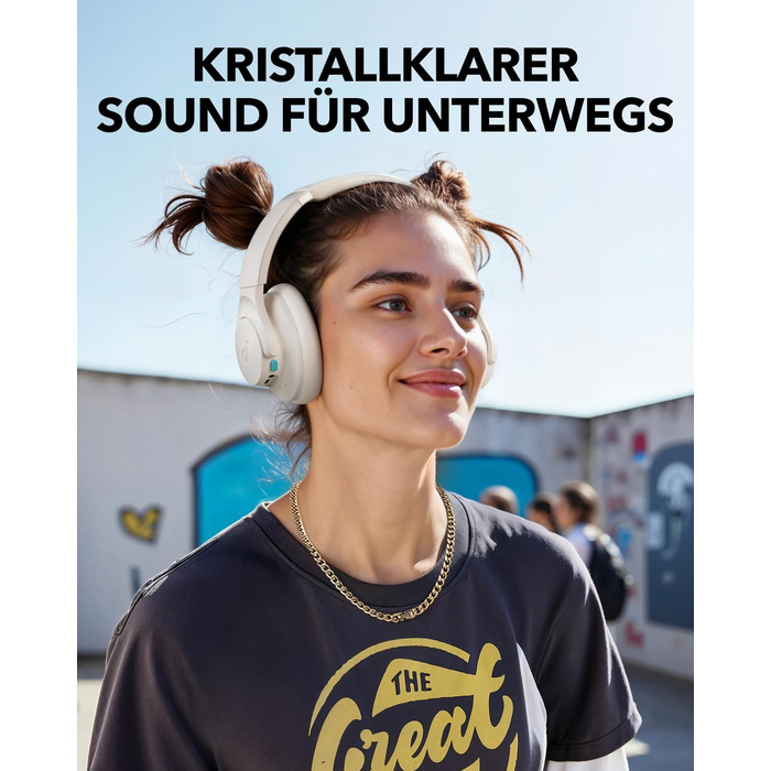 Soundcore Q11i Бездротові навушники-плеєри з Bluetooth, Anker: глибокий бас, 60 годин роботи, Hi-Res Audio, знімні амбушури, Multipoint-з'єднання (білі)