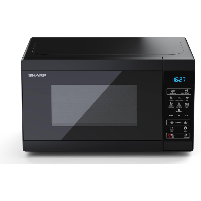 Мікрохвильова піч SHARP MS02E, 800W, 11 режимів, розморожування, чорний