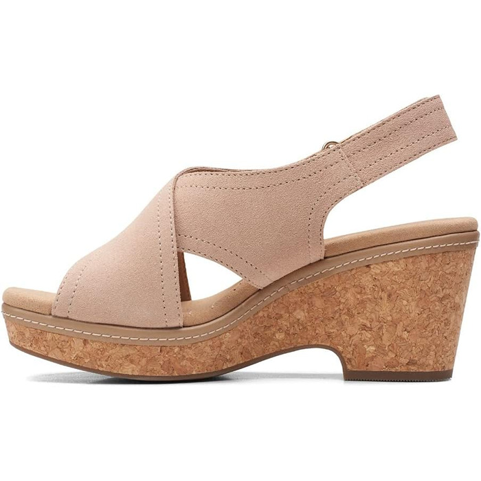 Босоніжки Clarks Giselle Cove на підборах, шкіра, бежеві - 39 EU