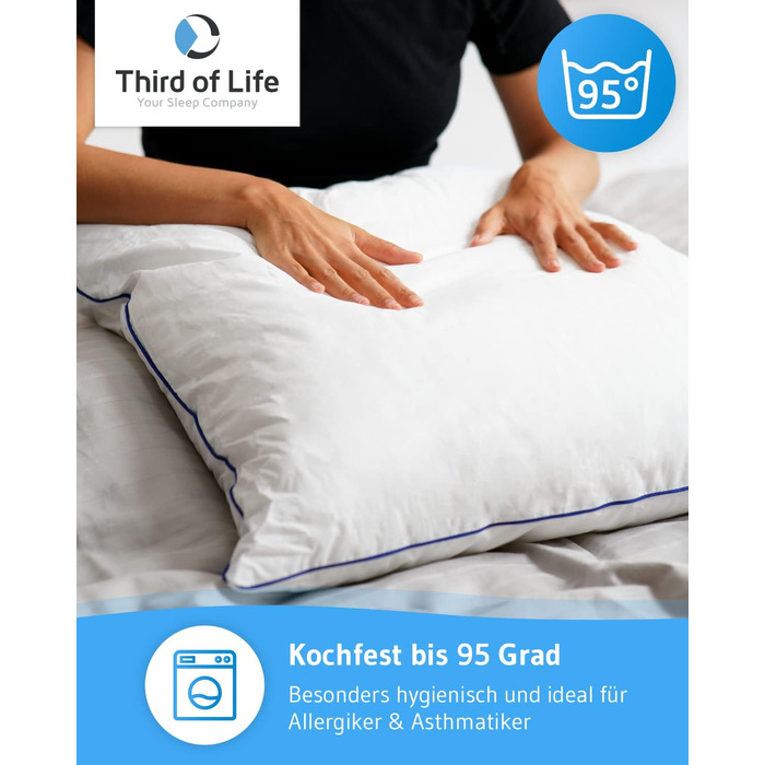 Pillow 80x80 inSPIRO 2-Piece Set, Orthopedic Sleep Pillow from the 2022 Innovation Award Winner, 80 x 80 cm pillow for Side Sleepers, Back Sleepers, Stomach Sleepers, Neck Support Pillow for Allergy Sufferers 80 x 80 - 2-Piece Set