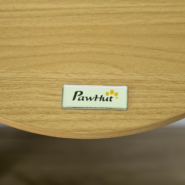 PawHut Настінне ліжко для котів PawHut, лежанка для котів з захисним бордюром і подушкою, дуб + кремово-білий, Ø34x10,5 см | Aosom