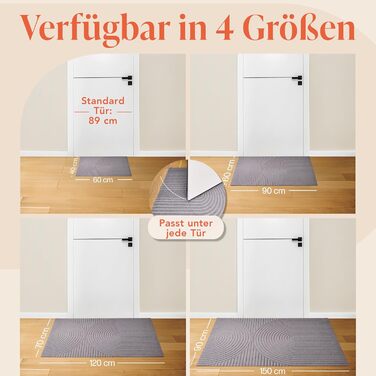 Килимок для дому Blumtal 40x60 см - антиковзаючий, для входу, з візерунком, сірий