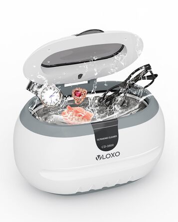 Ультразвукова мийка VLOXO 600мл, 42 кГц - для ювелірних виробів, інструментів, зубних протезів та годинників, бак з нержавіючої сталі, тиха робота, 50W