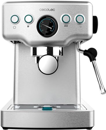 Cecotec Barista Power Espresso Machine, 20 Barista Mini, 1465 W, 20 Bar, Manometer and Thermoblock, Swivel Steam Wand and Dual Outlet Arm, 1.8 Liter Capacity