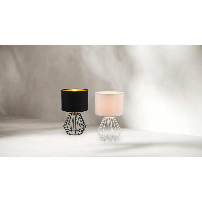 Торшер Reality Leuchten Chuck R50931002: металевий, чорний матовий, з чорним абажуром, цоколь E14, чорний/золотистий