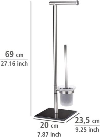 Підставка для рушників WENKO Lima, підлого типу, з полицями, з нержавіючої сталі, 41 x 79 x 20 см, срібно-чорний колір