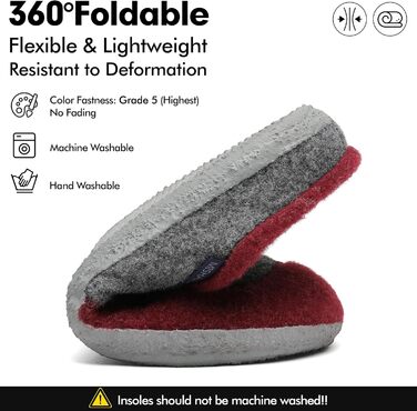 Тапочки халатні Mishansha з фетру, зимові, для дому, чоловічі/жіночі, розмір 36-48, 42 EU, червоні