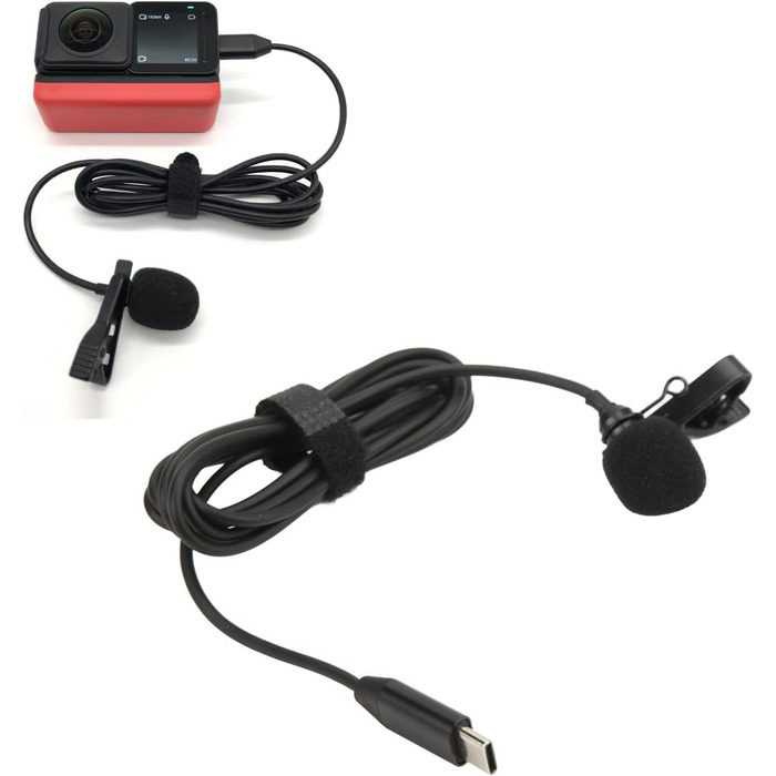 Мікрофон-лавал'єр Goshyda з Type-C, HiFi звук, шумозаглушення, для Insta360 ONE X2 та смартфонів з USB-C