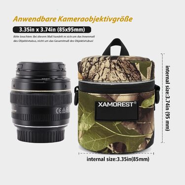 Чохол для об'єктива камери, нейлон, оливковий (XL 10.5x18.5 см, M 8.5x9.5 см)