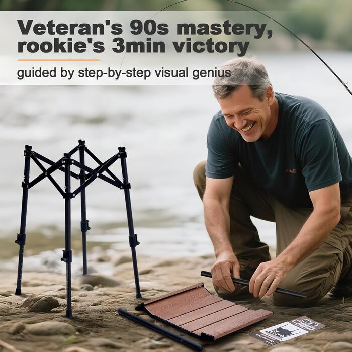 Складний алюмінієвий стіл для кемпінгу Odoland з регульованою висотою та сумкою для зберігання (40x30x40-58 см)