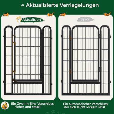 Переносний вольєр для собак Yaheetech 100 см, 16 частин, з 2 дверцятами, для дому та саду, без інструментів