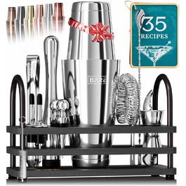 Набір для приготування коктейлів | Набір бармена | 14 предметів | Boston Shaker 28oz (800мл) | З рецептами | Подарунок