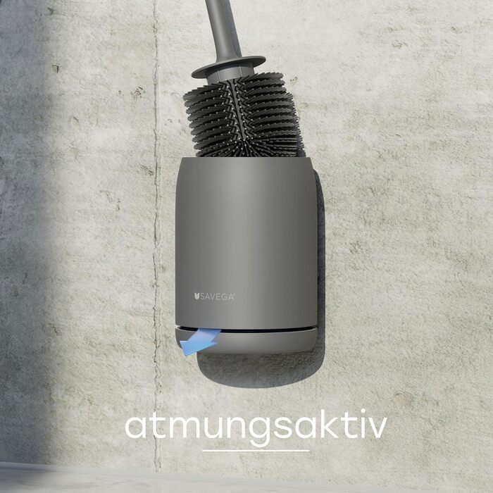 Силіконова щітка для унітазу на стіну - без свердління, з тримачем. Точна щітка для унітазу - сірий колір