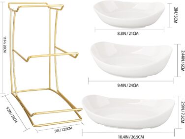 Керамічна фруктова ваза XUDREZ з металевим підставкою, 3 яруси - для фруктів, овочів, закусок