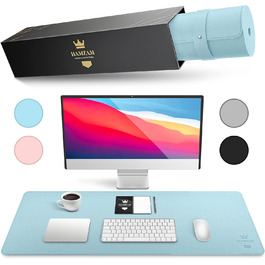 Підкладка для столу HAMZAM з PU шкіри, 90x40 см - преміум якість, з інтегрованим мишкою, для офісу та дому