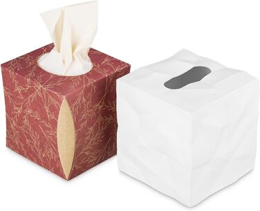 Essey Cosmetic Tissue Box Wipy Cube I, square tissue box dispenser, design tissue box, 13x13x13 cm White