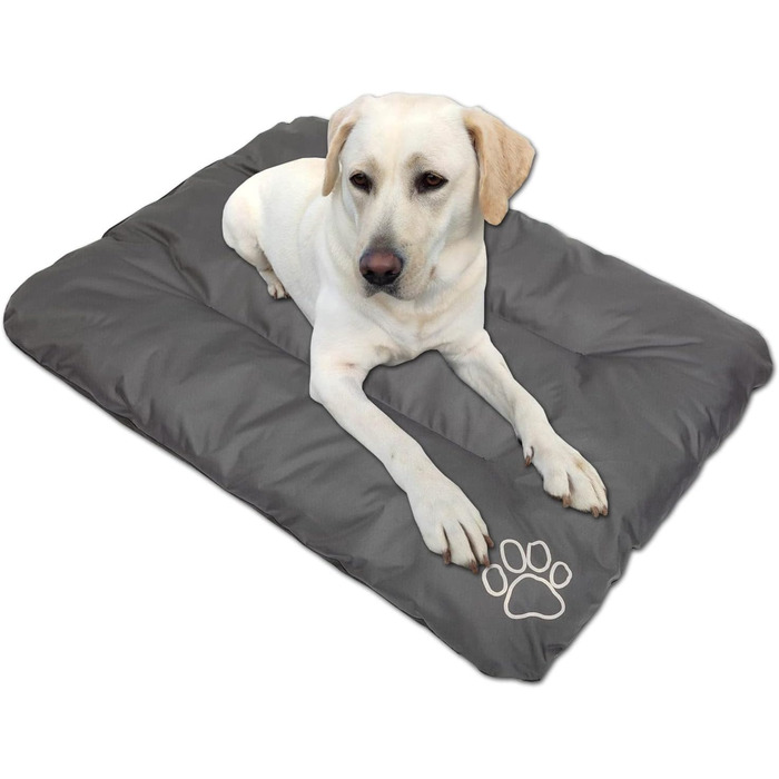Матрац для собак, лежанка для собак великих, середніх та малих порід - водонепроникне собаче ліжко, м'яке лежання з піни, для вулиці та міцне собаче ліжко - 90x60x8 см (R2(100 x 70 см), сірий)
