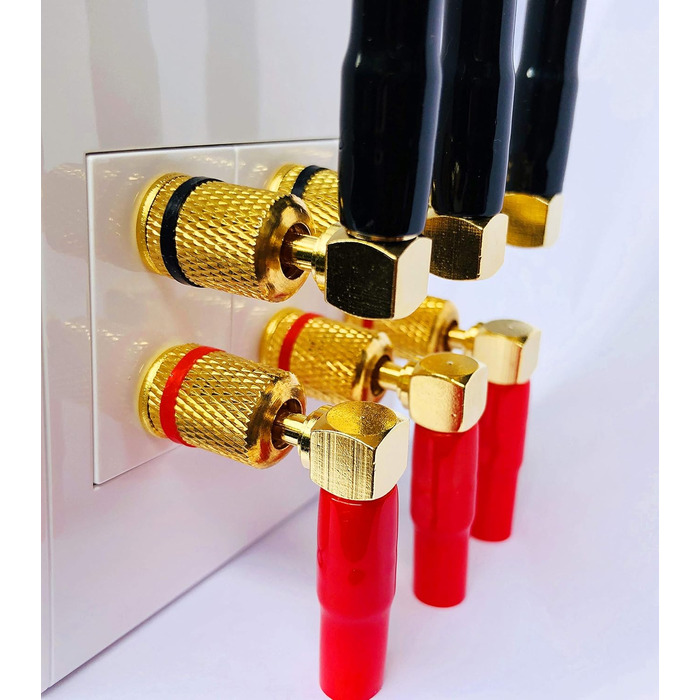 Гоайсер штекер бананний кутовий 24K позолочений для акустичних кабелів - (12 шт.) (4 пари)