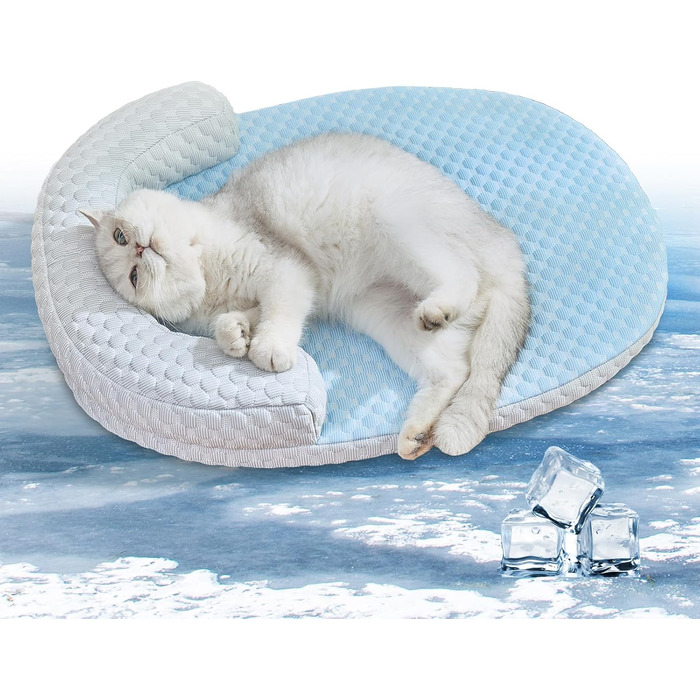 Підвісне ліжко для котів CATISM 360° з можливістю обертання, кошик для сну, 36x38 см, до 20 кг (блакитний)