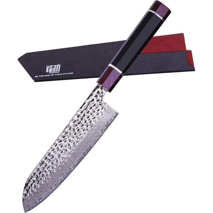 FINDKING Santoku ніж: професійний кухонний ніж з японської сталі 9Cr18MoV, ABS рукоятка, 21 см (8 дюймів)