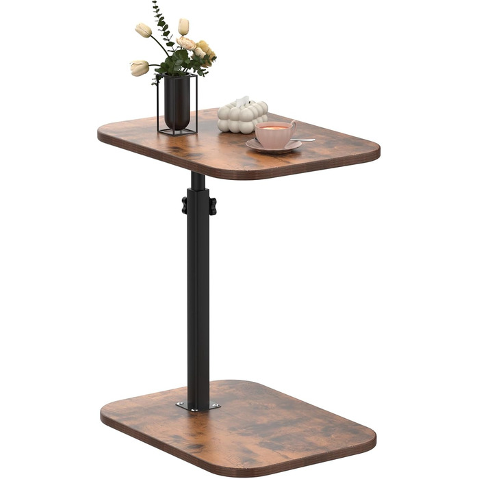 Стіл для ноутбука в ліжко, комп'ютерний стіл, Lapdesk, складний Betttisch, регульований кут 360°, знімний, портативний, для книг (40 x 30 x 80 см, C-подібний, горіла дерев'яна поверхня)