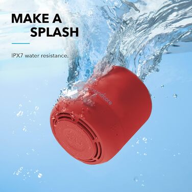 Портативна Bluetooth колонка soundcore Anker Mini 3 з BassUp, PartyCast, USB-C, IPX7 захист, червона