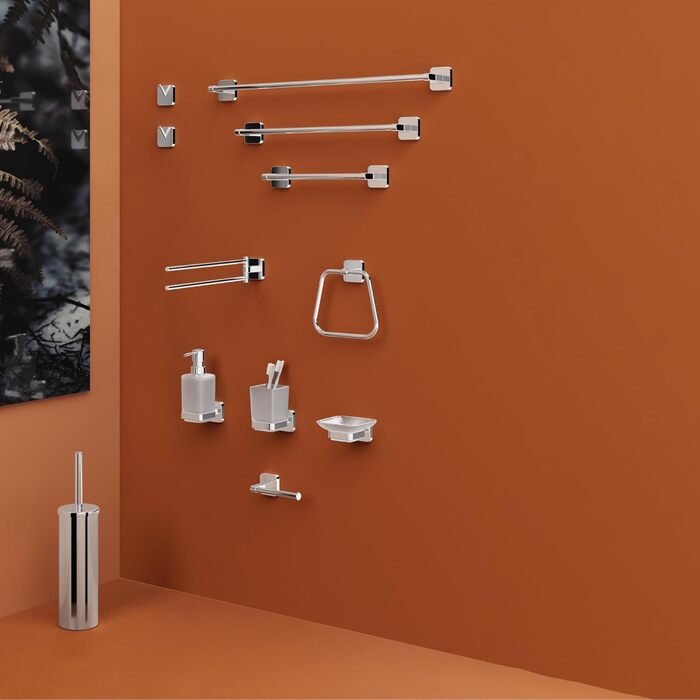 Настінна мильниця Gedy Tonga, хром, нержавіюча сталь, скло, 10,3 x 11,6 x 5 см, самоклеюча, без свердління