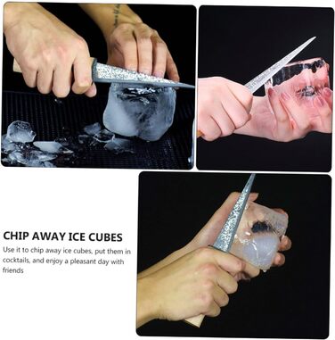 SHOWERORO Ergonomic Ice Tool Portable Ice Crusher for Bartenders Ice Crushing Tool Made of Refined Steel and Wood Ice Pick for Drinks Conical Ice Pick Ice Breaking Tool
