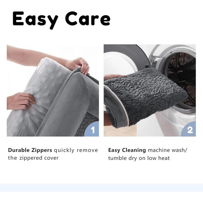 WESTERN HOME Dog Bed Dog Basket Large Dogs Orthopedic Dog Bed Dog Sofa Waterproof 106x76x10cm Dog Beds with Washable Cover Dog Basket Large Dogs, (L 106 x W 76 x H 19 cm, Dark Grey)
