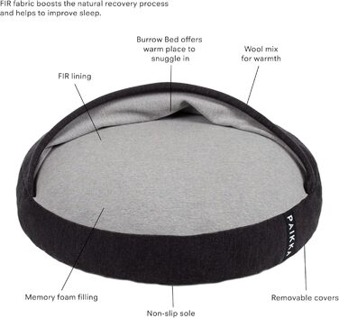Ліжко для собак PAIKKA Recovery Burrow Grey, 60 см