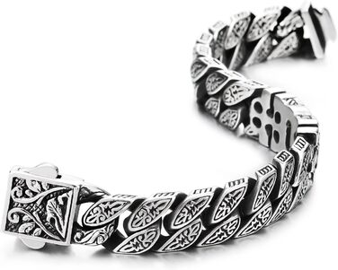 Чоловічий браслет COOLSTEELANDBEYOND з племінним орнаментом, ланцюговий браслет з нержавіючої сталі, стильний, вінтажний, міцний