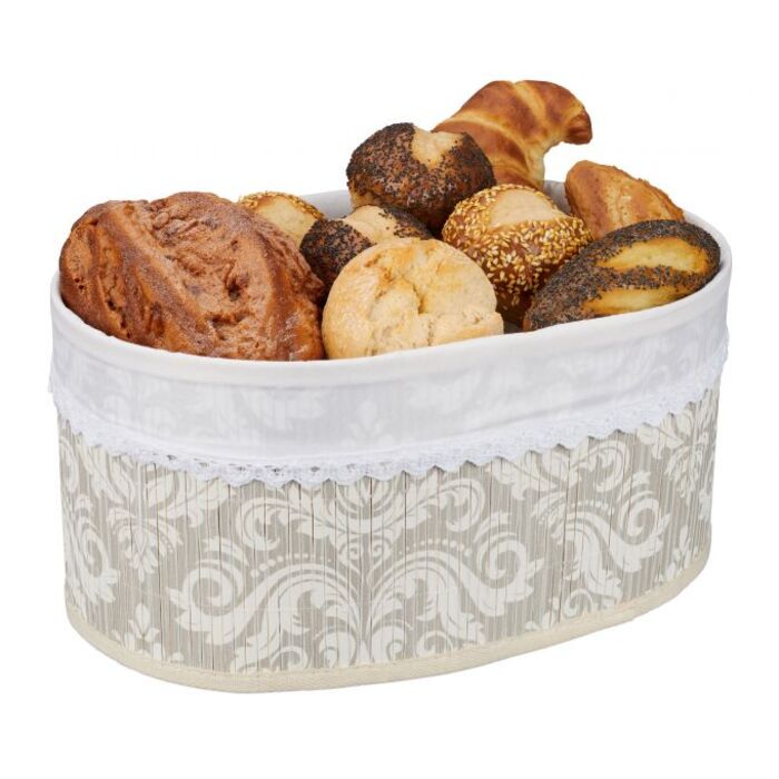 Relaxdays Bamboo Bread Box Floral
