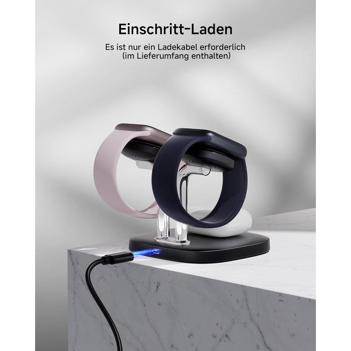 Зарядний пристрій SwanScout для Apple Watch 10/Ultra/9/8/7/6 та AirPods Pro (704A, 3.3W, чорний)