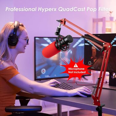 Кріплення для мікрофона YOUSHARES, сумісне з HyperX QuadCast, металева клямка, поп-фільтр, кріплення на стіну та стіл