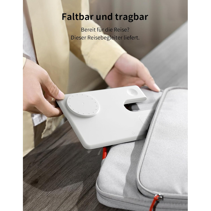 Зарядний пристрій JoyGeek 3-в-1 з MagSafe для Apple Watch, iPhone 16/15/14/13/12 та AirPods, складна зарядка